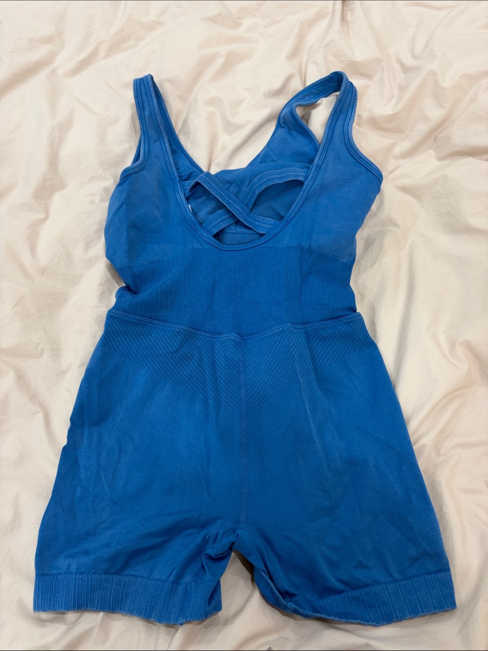 JoyLab Electric Blue Seamless V-Neck Bodysuit - Picture 2 of 2